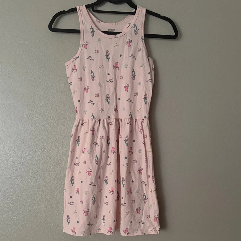 Carter's Light Pink Sleeveless Mermaid Print Casual Dress